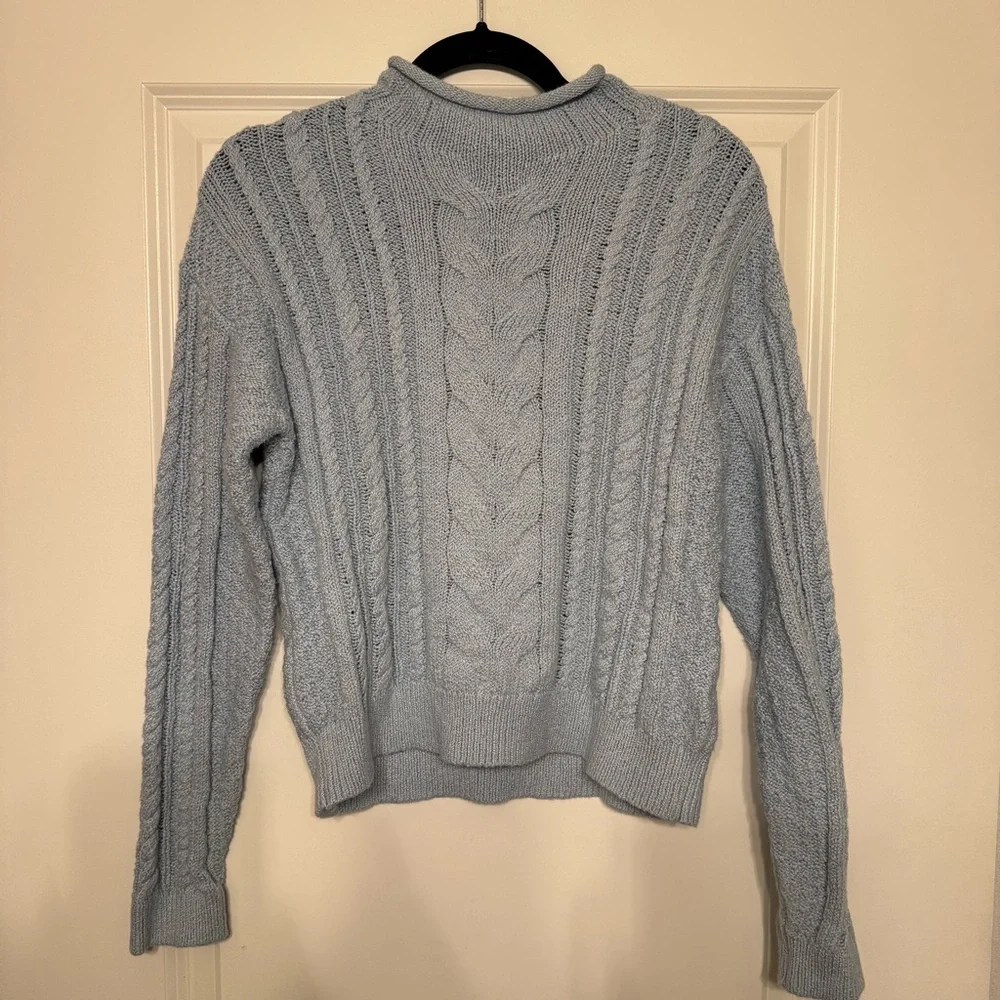 J Crew Cable Knit Sweater in Light Blue - Picture 1 of 3